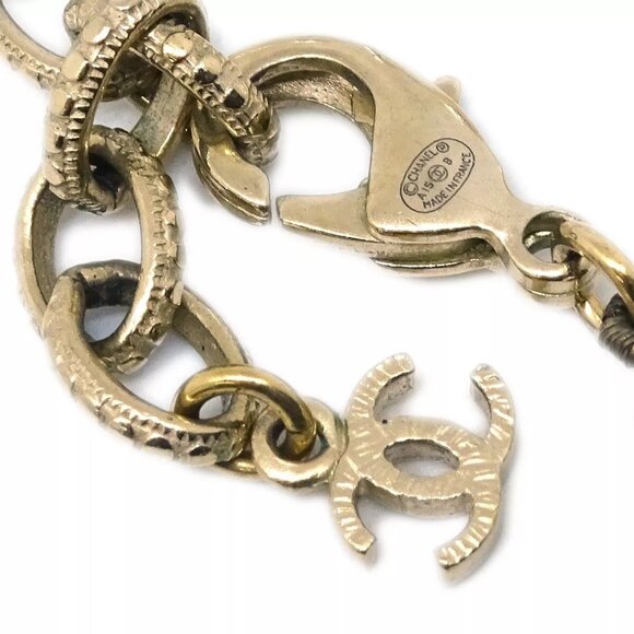 Chanel Gold Chain Artificial Pearl Rhinestone Necklace - Picture 4 of 5